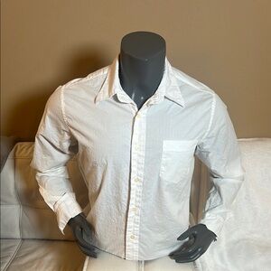 Lucky Brand Men’s White Casual Button Down Shirt Size Large